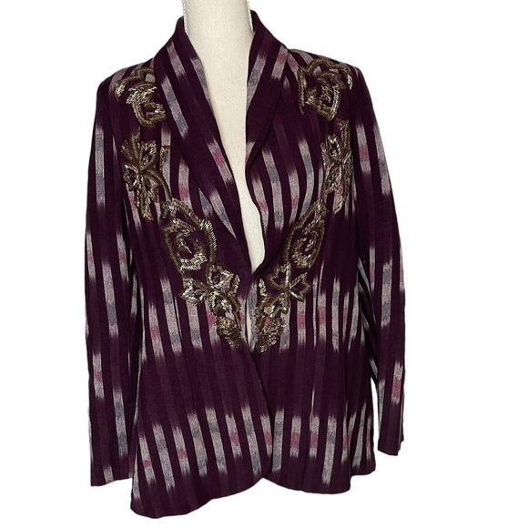 Soft Surroundings Jackets & Blazers - Soft Surroundings Women's Jacket Blazer Topkapi Ikat‎ Printed Beaded Purple S